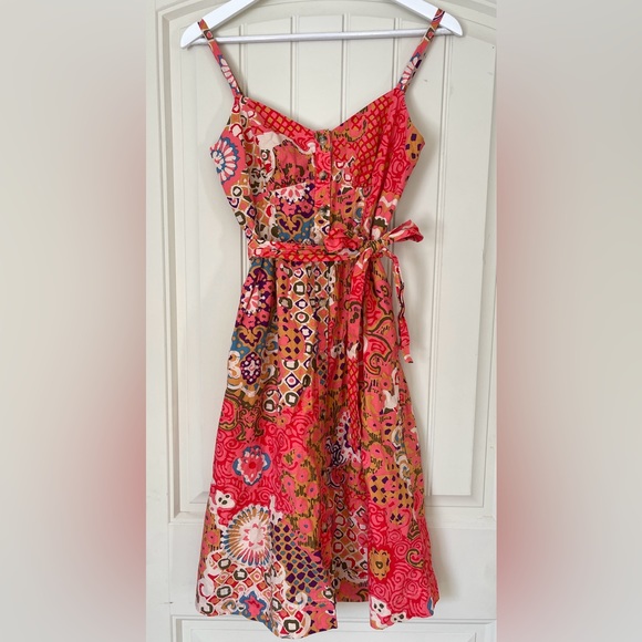 J. Crew Button Front Cotton Poplin Sundress, size 0, abstract floral - Picture 5 of 10